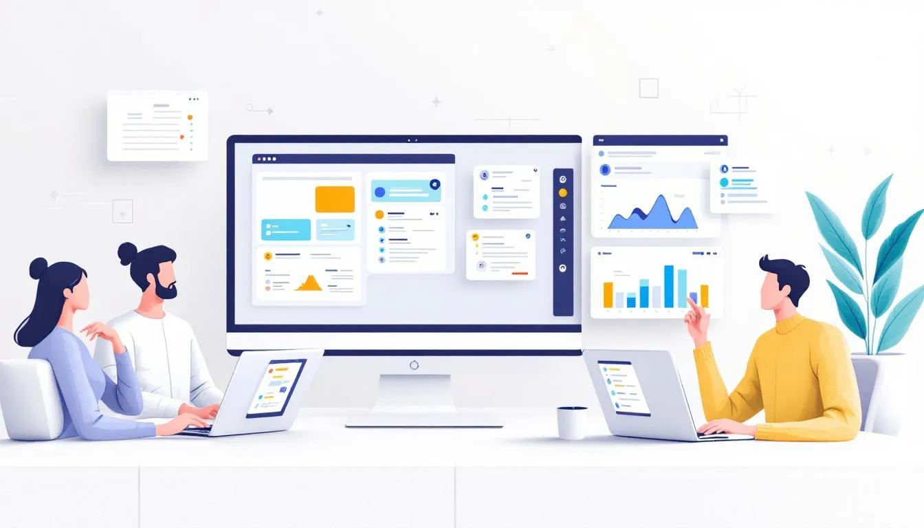 A team collaborating effectively using virtual project management services.