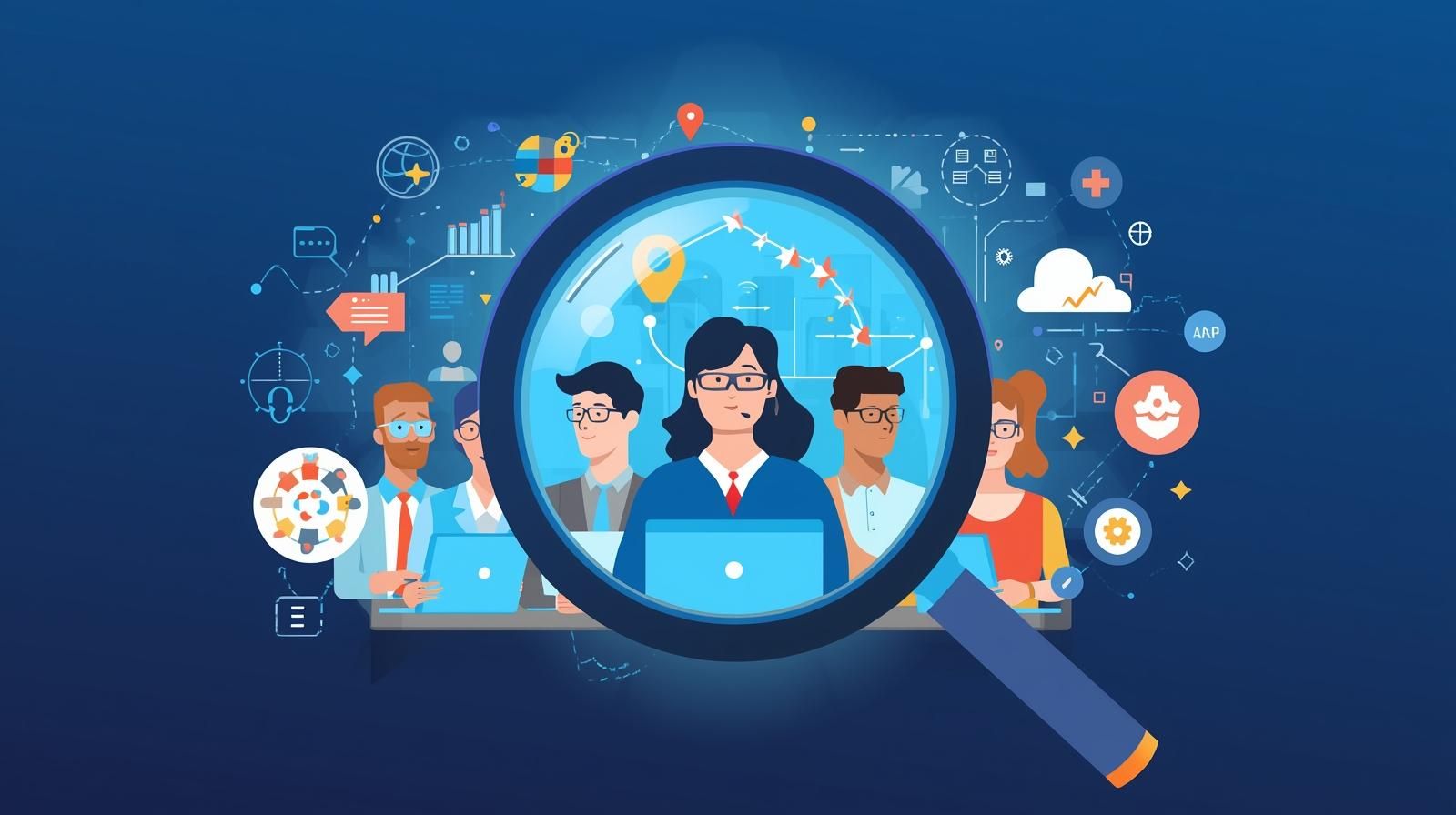 An illustration showing global virtual assistant teams collaborating online, highlighting why businesses are embracing global virtual assistant teams for faster growth.
