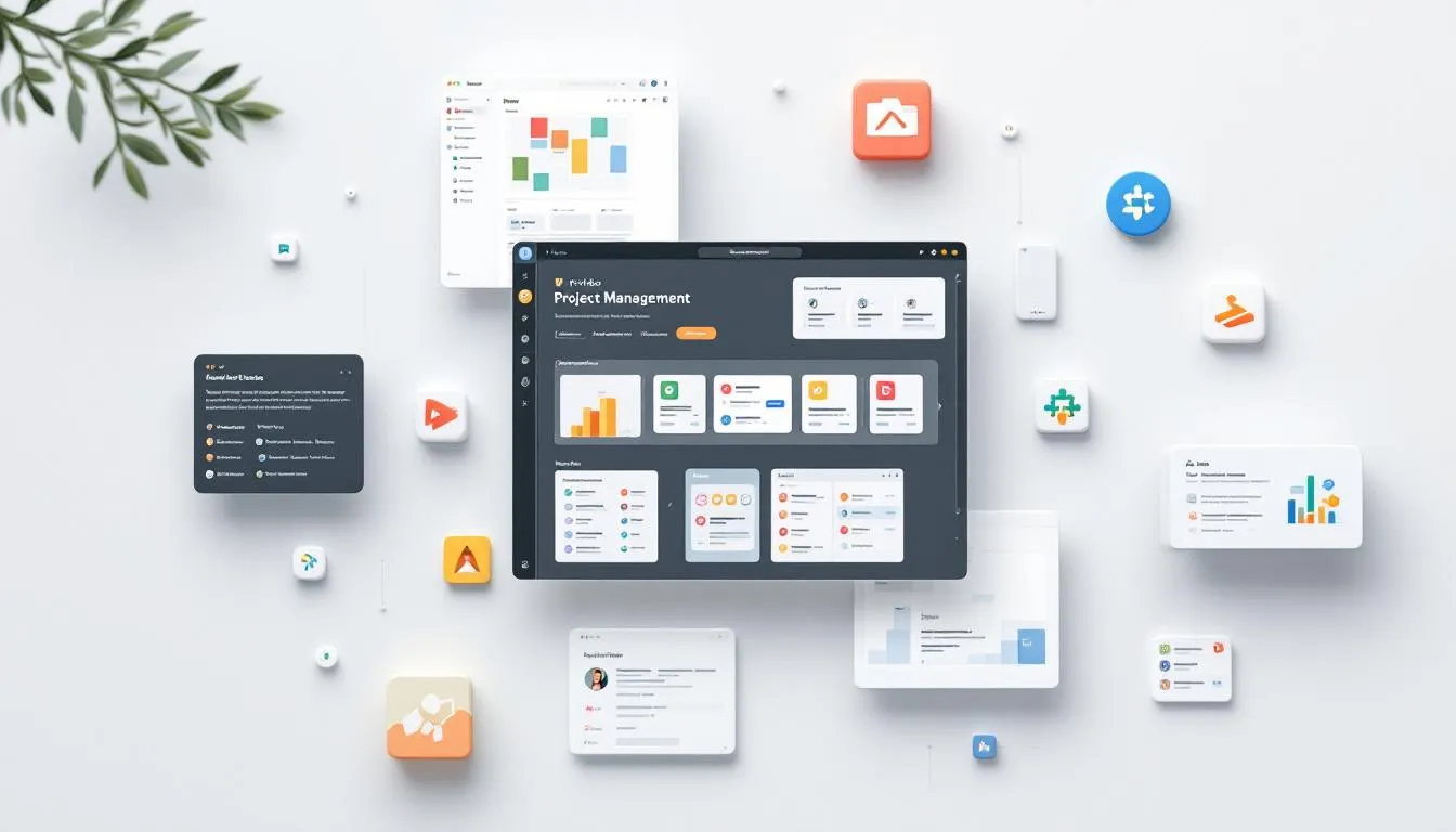 A collage of effective virtual project management tools.