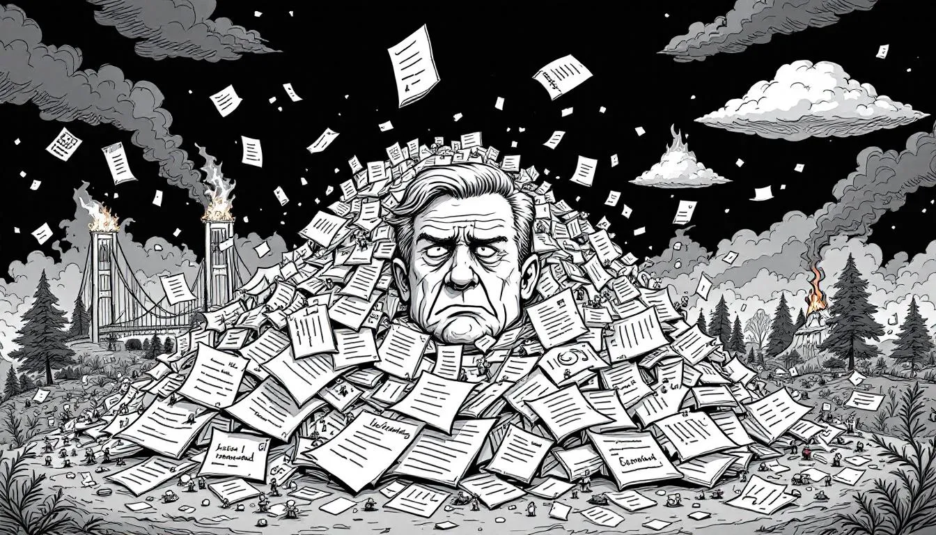 An illustration depicting the cost of focusing on petty stuff, showcasing a leader overwhelmed by small tasks.